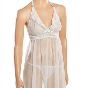 New➖Betsey Johnson Blue ➖Eyelet Babydoll Lingerie